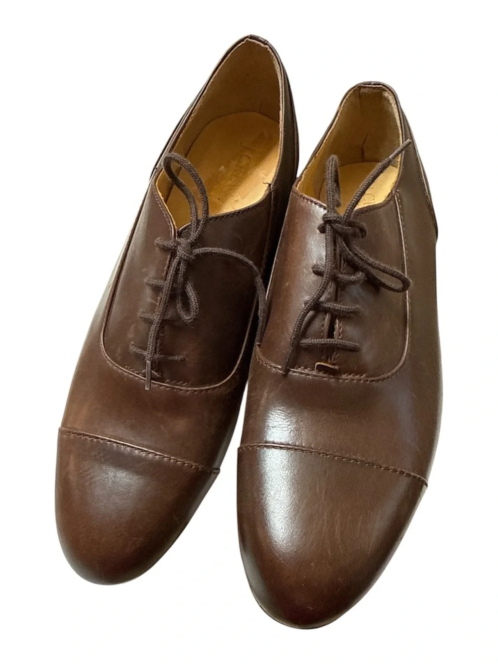 J. Crew Dark Brown Leather Cap-Toe Oxfords